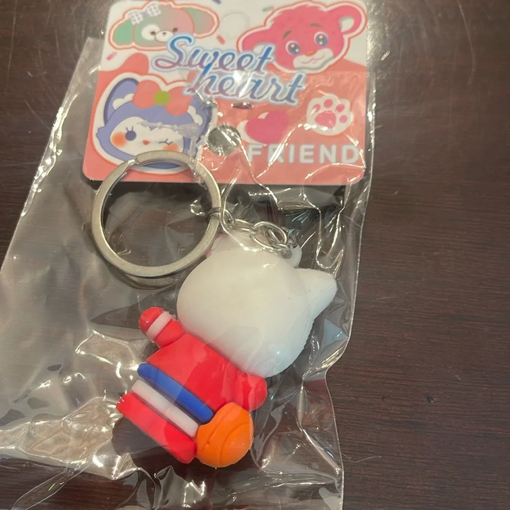 Cute Hello Kitty Keychain with basketball new